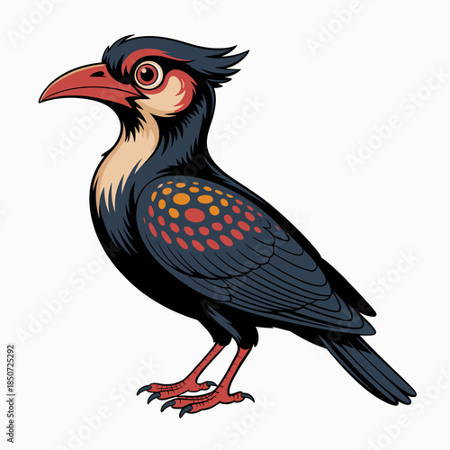 A vividly illustrated bird showcasing unique colors and patterns, emphasizing nature's diversity and artistry within the animal kingdom, bringing joy to wildlife enthusiasts.