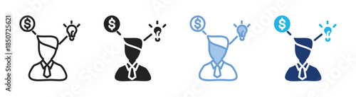 Founder icon set multiple style collection