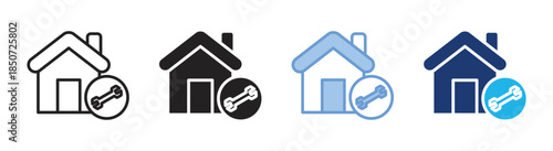 Renovation icon set multiple style collection