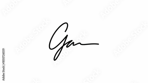 Handwritten signature 'gan' in elegant black script on a clean white background, isolated.