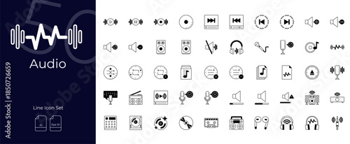 Audio Duotone Editable Icons set