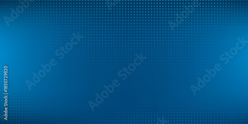 Rectangle blue dotted opened 3d realistic gift box with magical shining glow and golden ribbons flying off cover modern