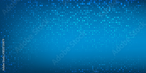 Abstract blue dotted opened 3d realistic gift box with magical shining glow and golden ribbons flying off cover simple abstract modern