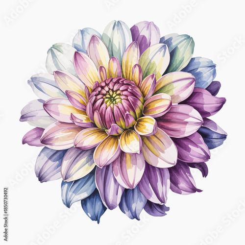 A stunning illustration of a colorful flower with soft petals, representing beauty, growth, and nature's artistry in a harmonious display of colors and shapes.