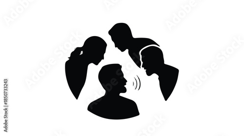 Family Therapy Adults Listening to Child Silhouette