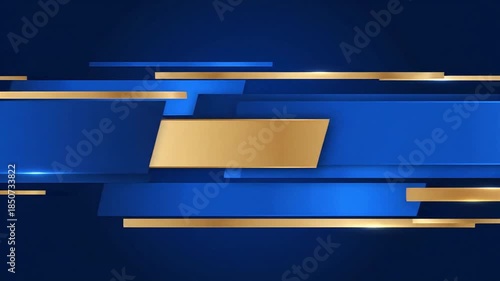 Abstract News Headlines Geometric Shapes in Modern Futuristic Design with Gold and Blue Gradient in 3D Rendering for Corporate Background