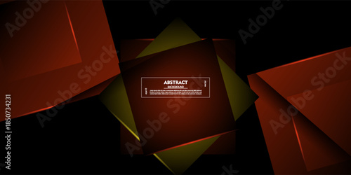 Abstract banner background with dark orange overlapping pattern theme on light background, element design concept. Vector eps10