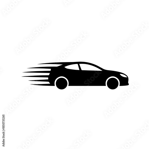 Silhouette of a speeding car
