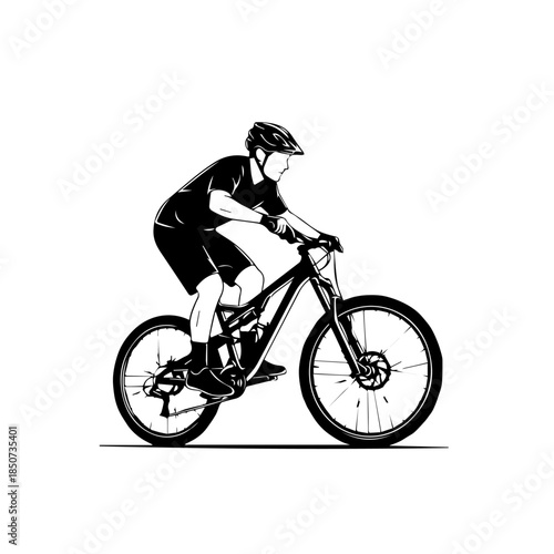 Cyclist riding mountain bike