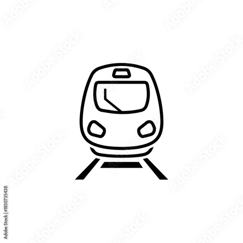 Modern train on tracks