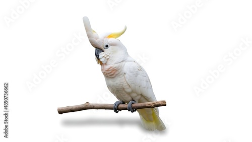 Wallpaper Mural White cockatoo with pink cheek patches isolated. AI GENERATED.
 Torontodigital.ca