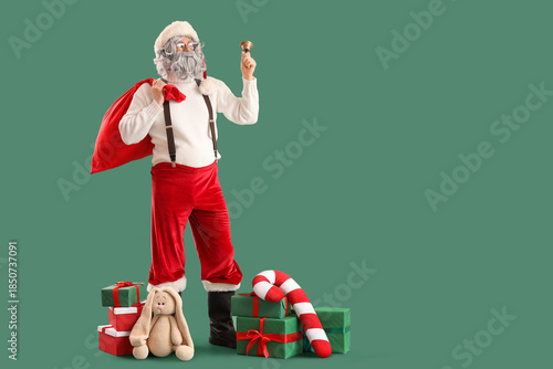Santa Claus with bag, gifts...