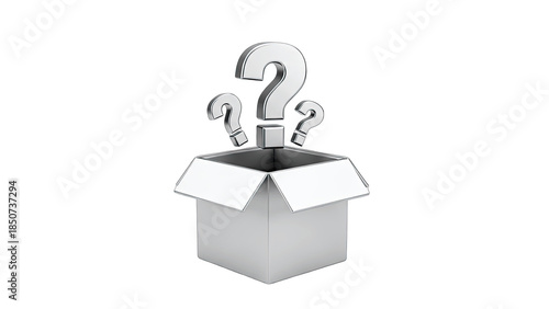 Question Marks Emerging from a Box - Concept