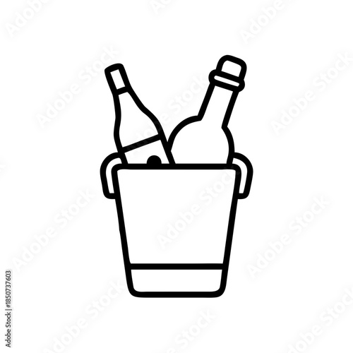 Bottles of wine in ice bucket for celebration and events  