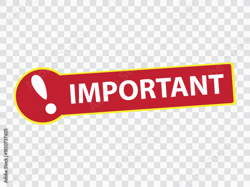 Important Alert and Warning Icon – Red Notification Banner UI Element