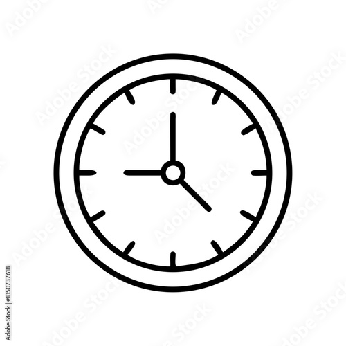 Simple black and white wall clock with minimalist design  
