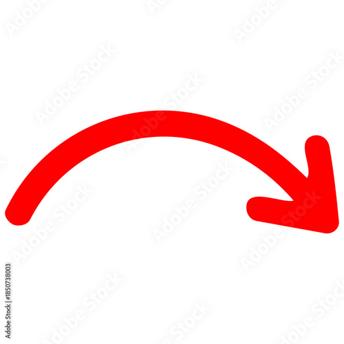 マットな赤の矢印が静かに方向を示すシンプルなビジュアル。くっきりとした形状が判断や前進を連想