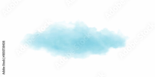 Abstract blue watercolor brush strokes like a bright summer sky with fluffy cumulus clouds