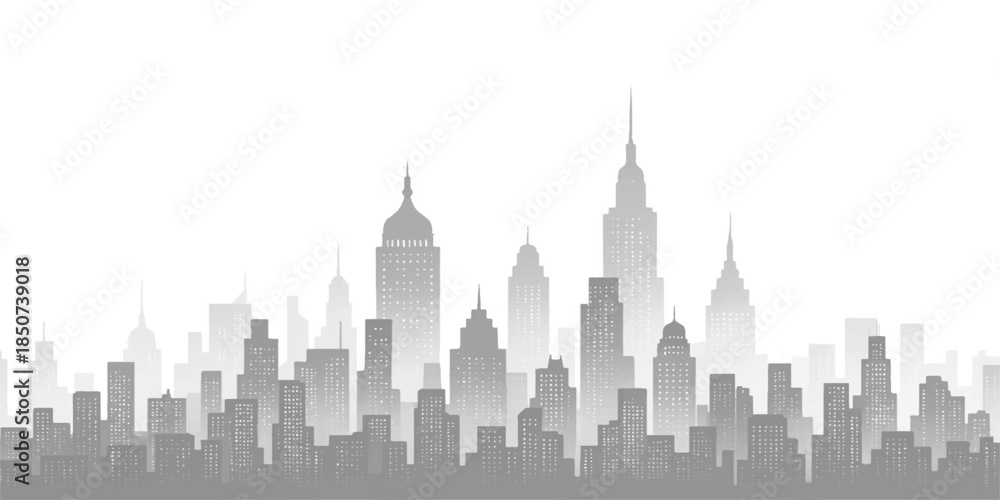 Fototapeta premium New York City and San Francisco city skyline silhouettes showcase iconic urban architecture, skyscrapers, and downtown travel landmarks