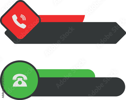 Phone Icon and Call Button – Contact Us Communication Banner UI Element