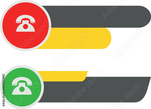 Telephone Icon and Call Us Button – Contact UI Element for Web & Mobile