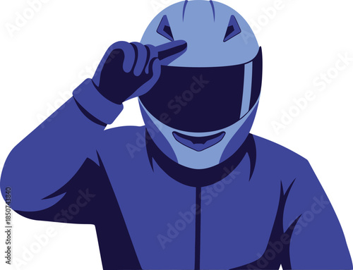 Racer tipping helmet