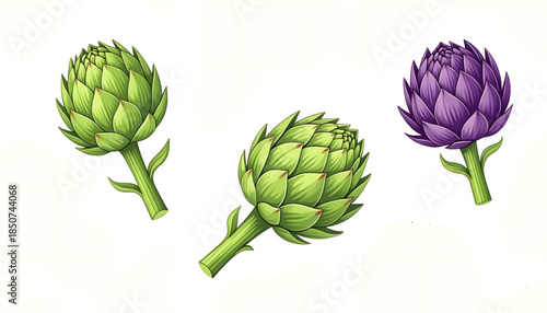 for kids clothes, decoration and wallpaper, , artichoke on a white background