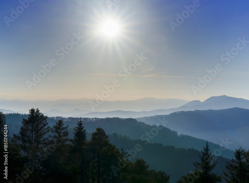 Mountains of the Basque Country from Uzpuru in the AIako Harriak nature reserve, Basque Country