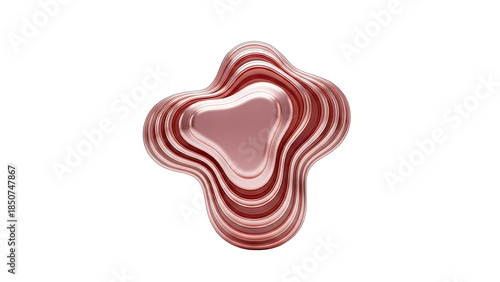 Abstract Rose Gold Shape on White Background