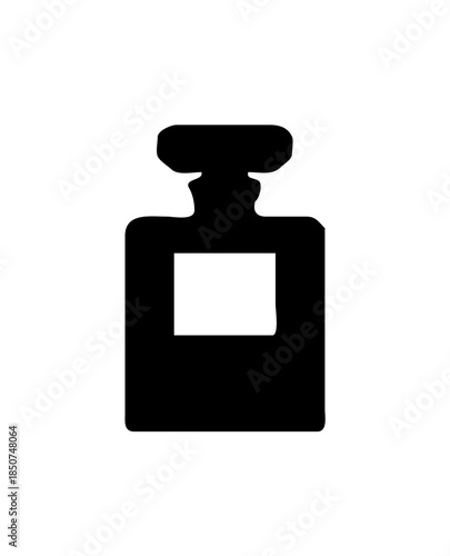 Elegant and classic perfume fragrance bottle, isolated white background