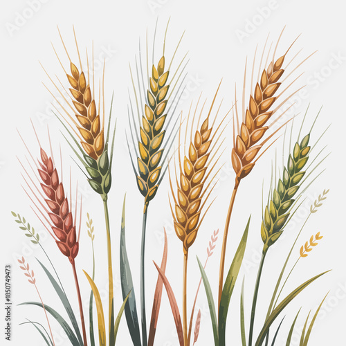 This image showcases a field of wheat, highlighting the beauty of agricultural landscapes with vivid colors and textures, indicative of harvest and natural growth.