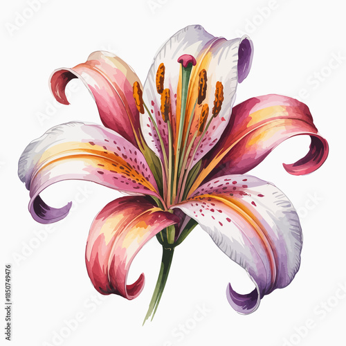 A stunningly vibrant lily flower blooms with rich colors in exquisite detail, embodying the beauty of nature and the essence of spring, perfect for floral art lovers and nature enthusiasts.