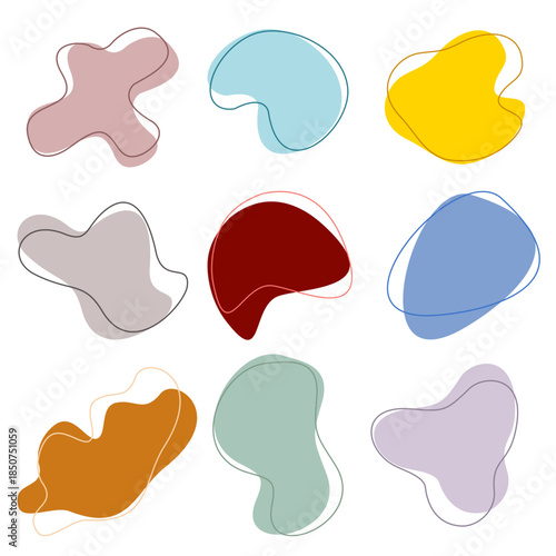 Colorful Organic Blob Shape Abstract Background