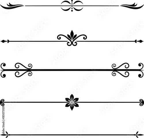 floral edge motif/ flower border illustration/ ornamental flower edge/ floral trim design/ decorative floral flourish/ flower line art/ floral scroll design/ floral decorative EPS vector