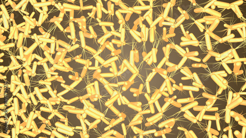 Medical animation of Helicobacter pylori bacteria inside stomach