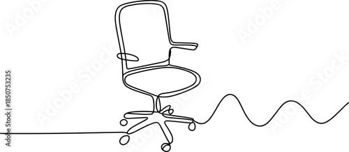 Office chair with five wheels and a wavy line swivel chair
