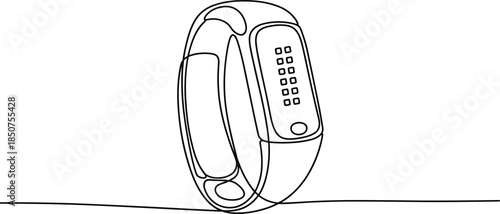 Black and white smartwatch with buttons and screen