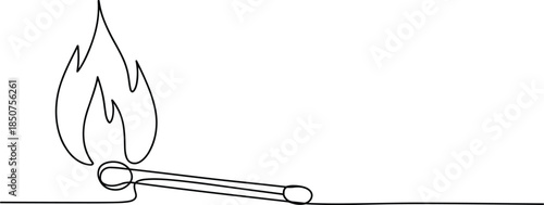 Lit Matchstick with Flame on Surface fire burning