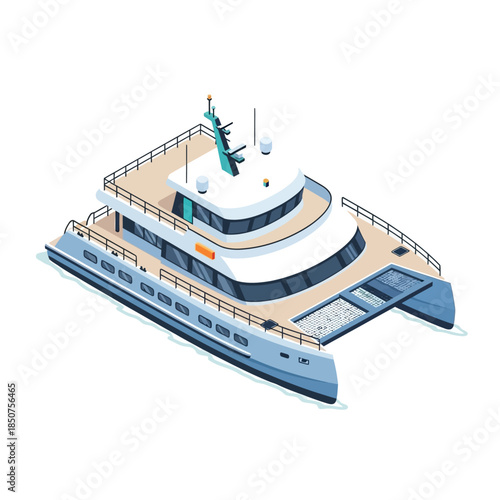 Modern Luxury Catamaran Yacht with Sleek Design and Multiple Decks.