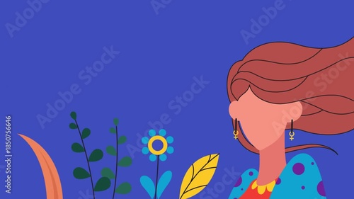 Flat Female Illustration Animation for Presentation and Branding