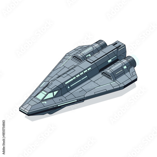 Sleek Futuristic Spaceship Design with Advanced Technology.