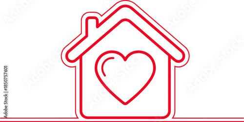 House With Heart Shape Icon Love Home Symbol Stay Home
