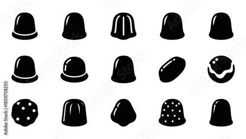 Sweet Treats Variety: An assortment of enticing candies presents a delightful array of textures and forms, each a tiny package of sugary happiness.