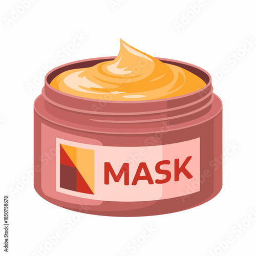 This image showcases a pink container filled with a creamy facial mask, emphasizing skincare and self-care for a revitalizing beauty routine essential for healthy skin.