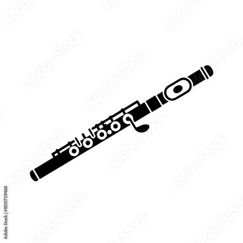 Black and white clarinet illustration