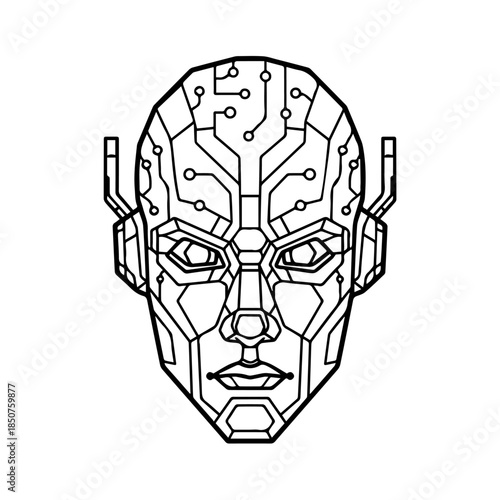 Futuristic cybernetic mask
