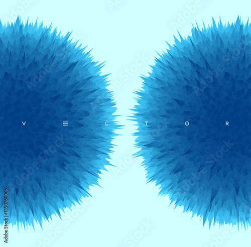 Fluffy shaggy ball. Floral art. Element for design. Vector illustration for advertising, marketing, presentation or greeting card.