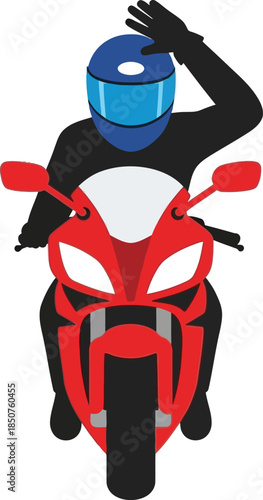 Rider on red sportbike