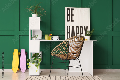 Teenager's workplace with V...