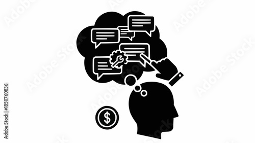 Business Mind Thinking About Financial Ideas and Communication.